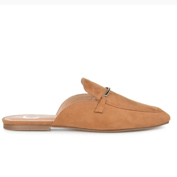 JOURNEE COLLECTION Ameena Tan Slip On Square Toe Mules Flats Size 9 NEW - Picture 13 of 13